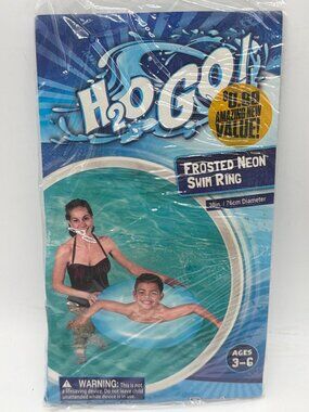 H2O Go! Frosted Neon Swim Ring 30in/76cm Diameter Ages 3-6 By Bestway